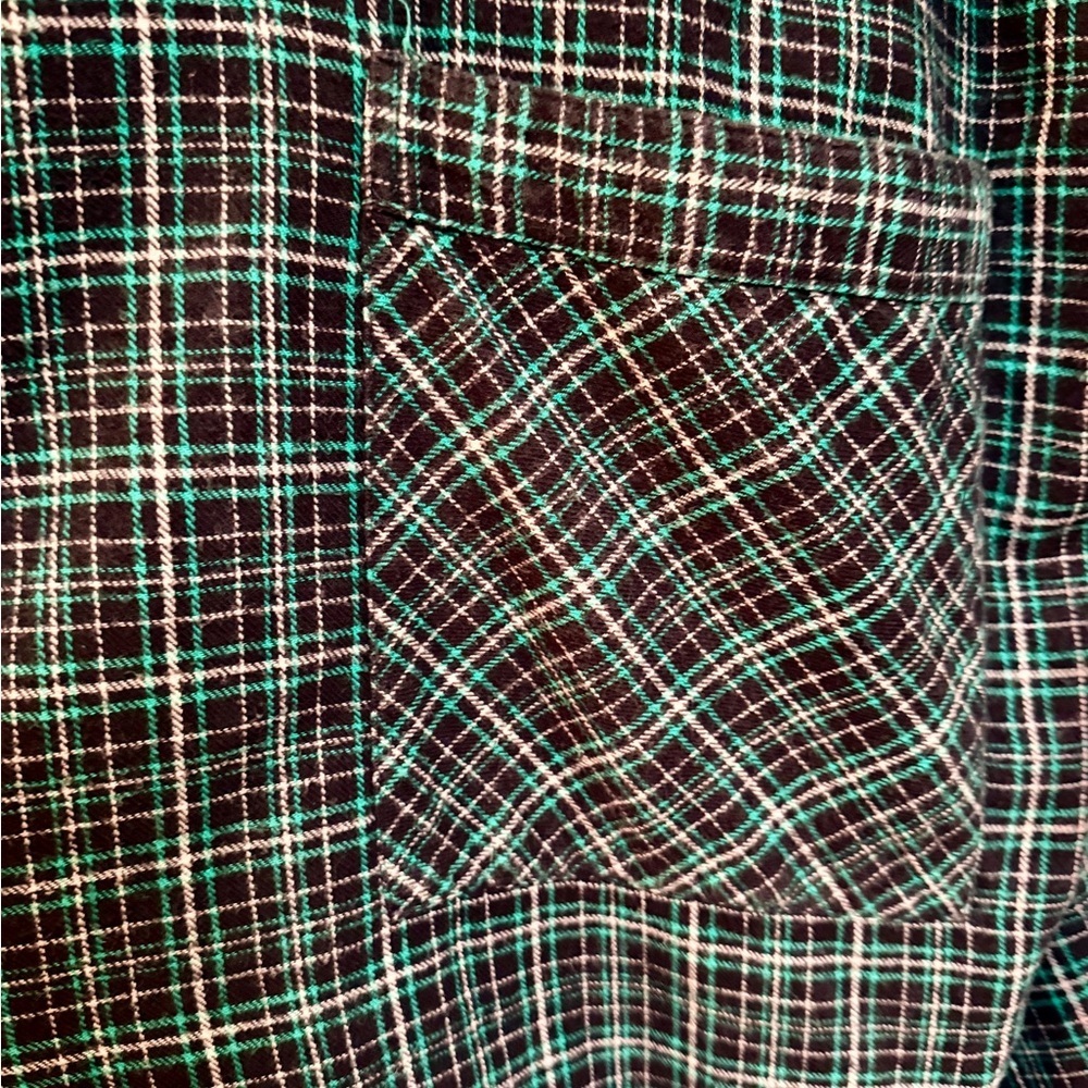 BOTANY 500, MENS, GREEN/BLACK PLAID, BATH ROBE. SIZE 3XL/4XL - Picture 5 of 6